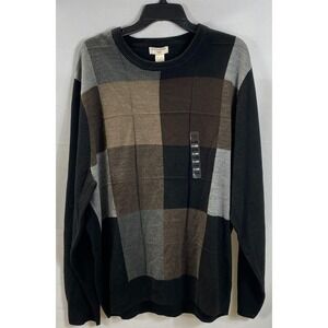 Dockers Men's Black Colorblock‎ Comfort Touch Crewneck Sweater SZ XXL NWT